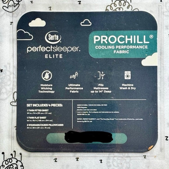 Serta Perfect Sleeper Elite Prochill SLEEPING SHEEP Pillow Cases NWOT - Picture 8 of 9